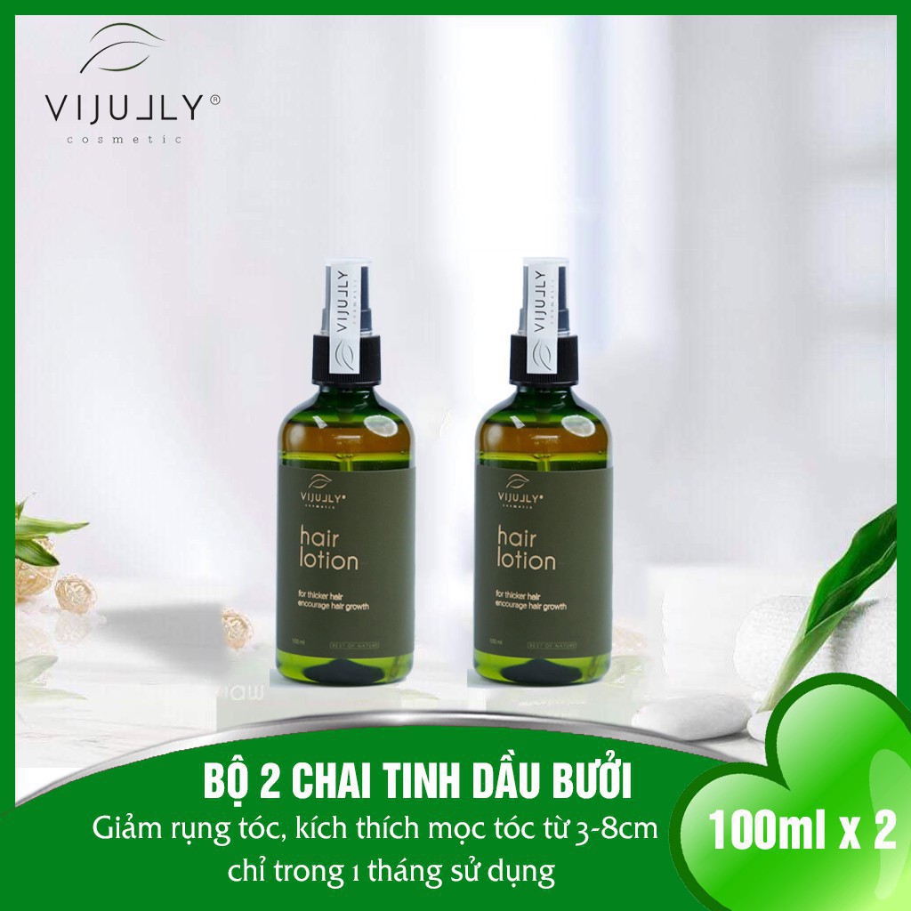 Combo 2 chai Tinh Dầu Bưởi Vi Jully Hair Lotion, Ngăn Rụng Tóc, Dưỡng Ẩm ok