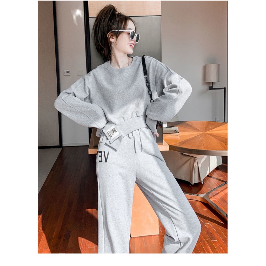 Bộ Đồ Thể Thao Dáng Rộng Phong Cách Phương Tây Thời Trang Xuân Thu Cho Nữ