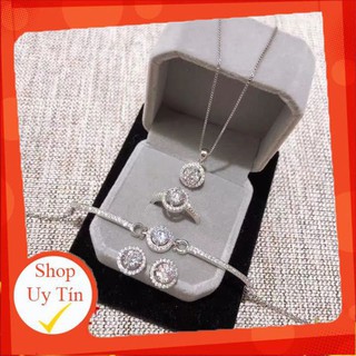 ❤️FREESHIP ❤️ Bộ Trang Sức Bạc 925 - Bộ Trang Sức Bạc 925 Cao Cấp Chất Liệu Bạc Nguyên K Đen K Gây Dị Ứng