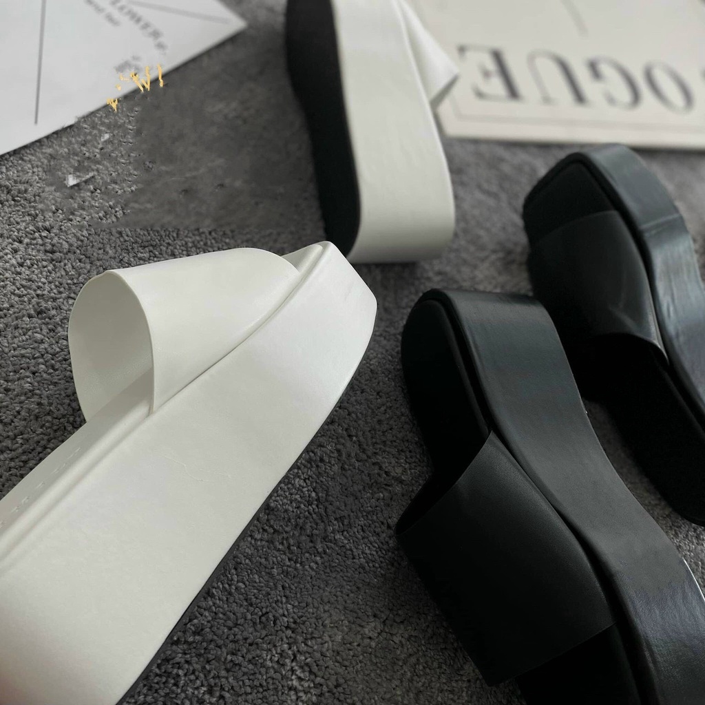 SORAMI.SHOE-Dép quai ngang đế cao 7cm siêu nhẹ, êm không thấm nước