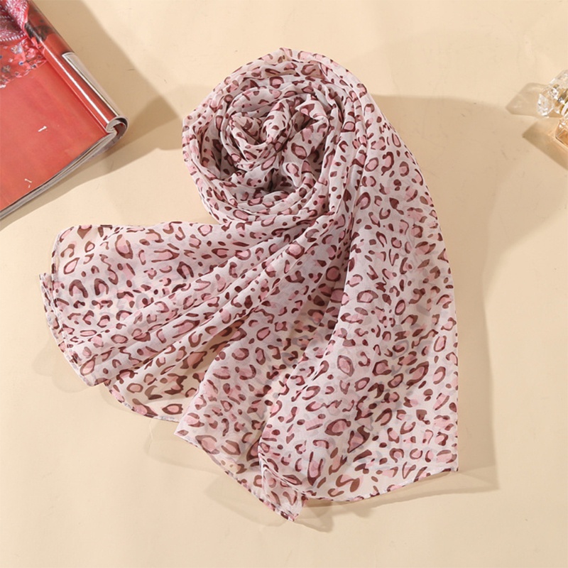 Khăn Choàng Cổ Chiffon In Họa Tiết Da Báo Phong Cách Hồi Giáo Dành Cho Nữ
