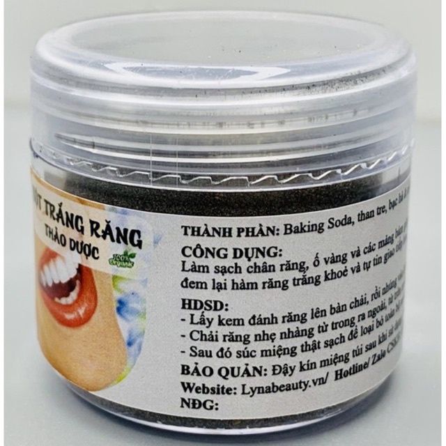 Bột đánh răng thảo dược 100% organic - trắng răng, sạch máng bám, hết ố vàng, hơi thở thơm tho | Bột Natural