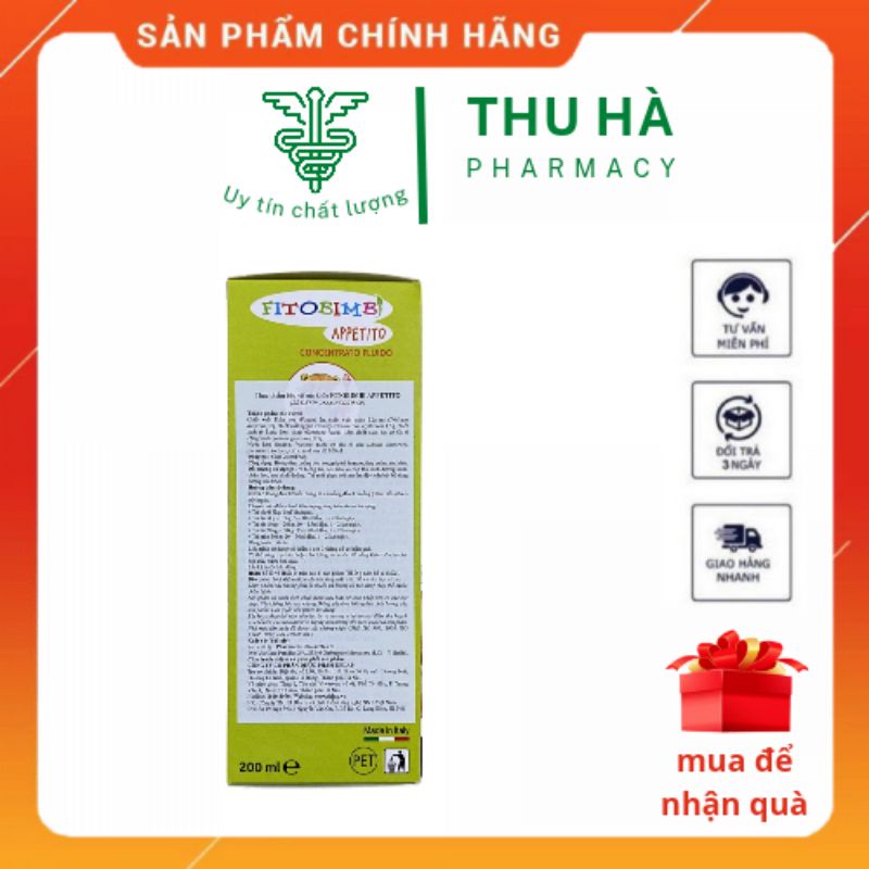 Fitobimbi Appetito.Giúp Bé Tiêu Hóa Tốt,Hấp Thu Dinh Dưỡng Ăn Ngon Mau Lớn