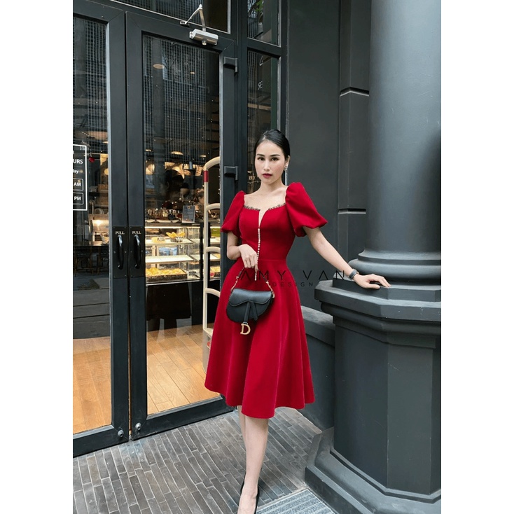 ĐẦM THIẾT KẾ NỮ DỰ TIỆC SANG CHẢNH CAO CẤP PU (HÀNG QUẢNG CHÂU)