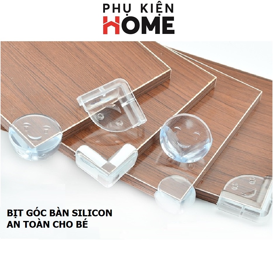 Set 4 Miếng Silicon Bịt Góc Bàn Bảo Vệ An Toàn Cho Bé, Đệm Cao Su Trong Suốt Bọc Cạnh Góc Bàn, Phụ kiện home 5500