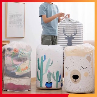 Túi  đựng chăn màn quần áo đồ dùng cỡ lớn hình trụ có dây rút siêu tiện lợi chống thấm nước