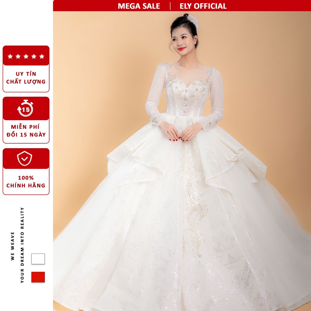 Áo cưới cô dâu cao cấp phiên bản giới hạn xoài non thương hiệu ELY, hàng new