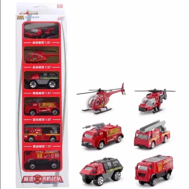 Vỉ xe sắt cứu hỏa 6 xe