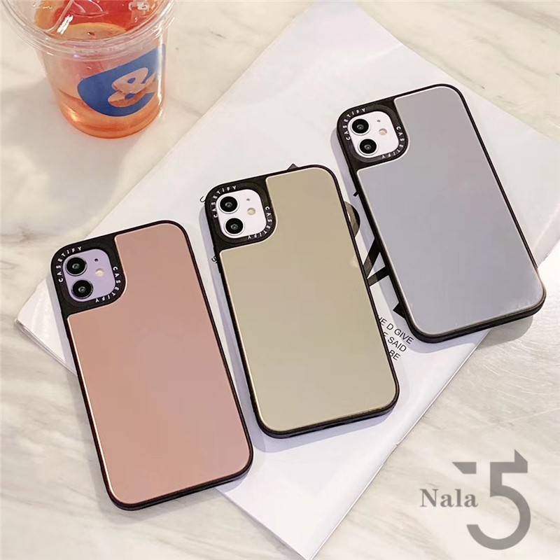 【Hard case】Makeup mirror solid color For iPhone 7/8 Plus / X / XS / XR / XS MAX / 11/11 PRO / 11 Pro MAX / SE2