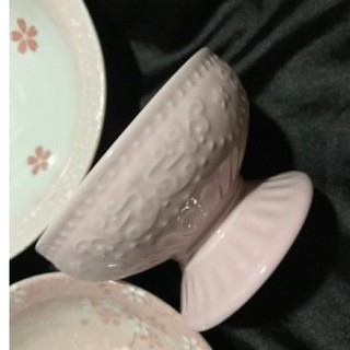 Tô (set) gốm màu hồng