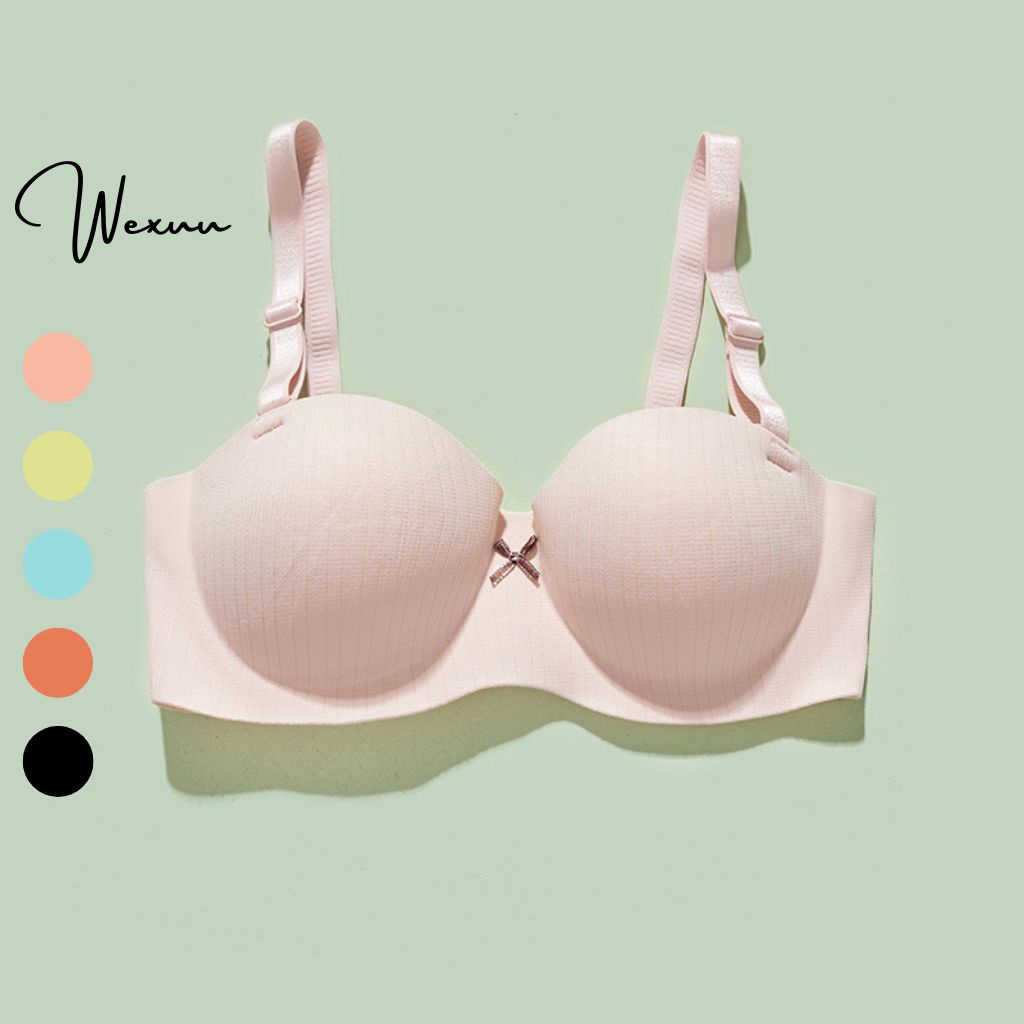 Áo cúp ngực Wexuu Design đệm kép dày vừa phối nơ sọc mút mềm thông hơi thoáng khí - AV42