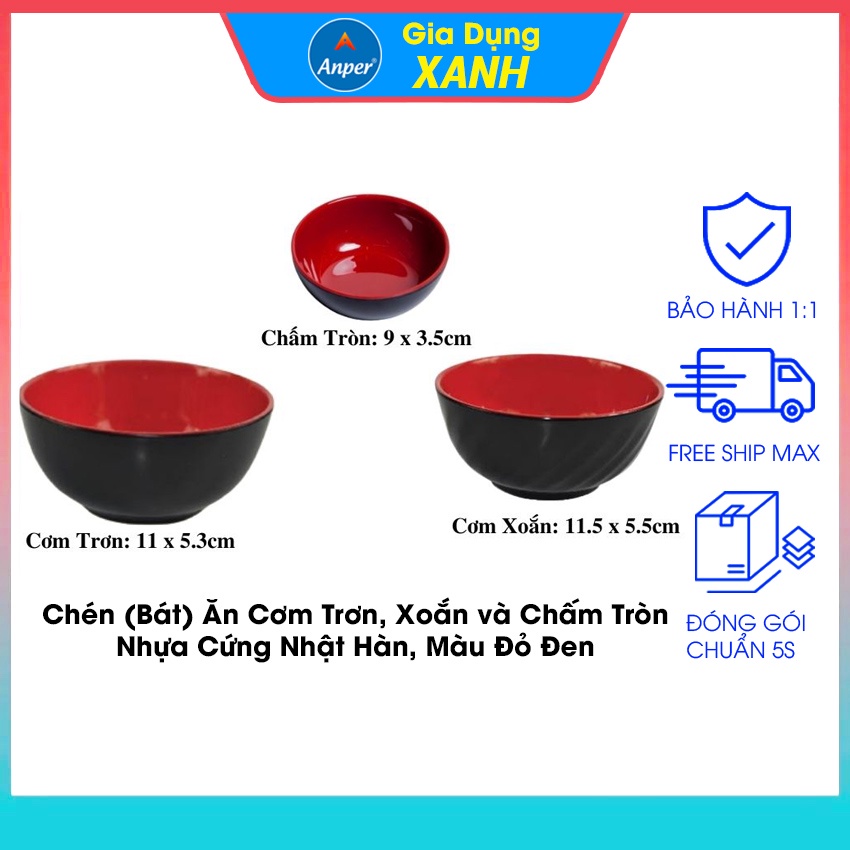 Chén ăn cơm 11cm nhựa Melamine  ANPER cao cấp nhật hàn  bát ăn cơm nhựa đẹp gia đình và nhà hàng