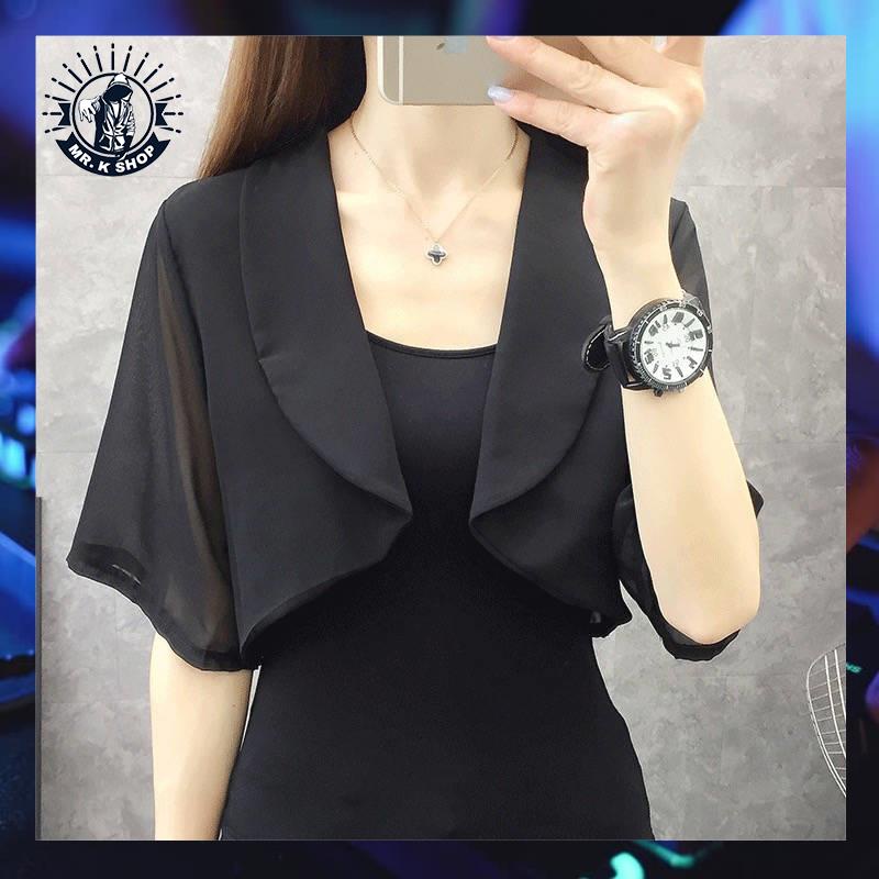 Áo Choàng Chiffon Ngắn Tay Chống Nắng Thiết Kế Mới Thời Trang Mùa Hè