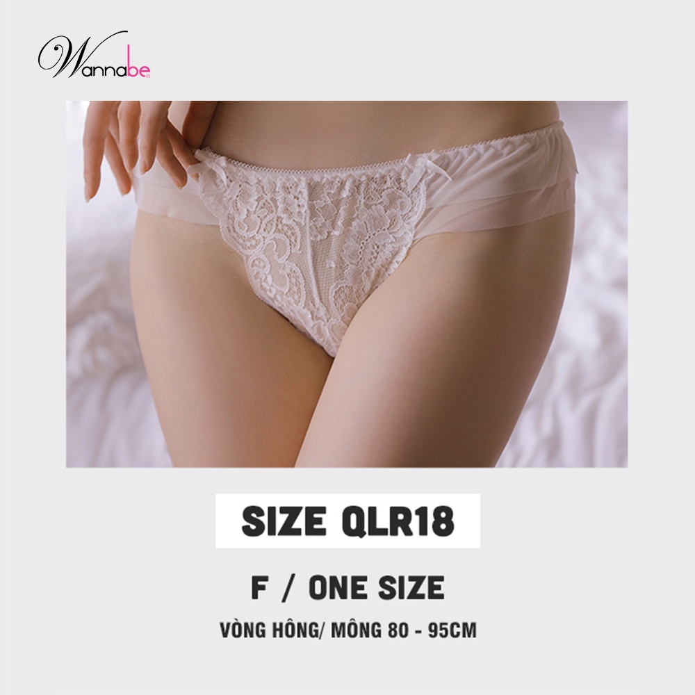 Quần lót ren cao cấp Wannabe QLR18 hở mông đính nơ quyến rũ