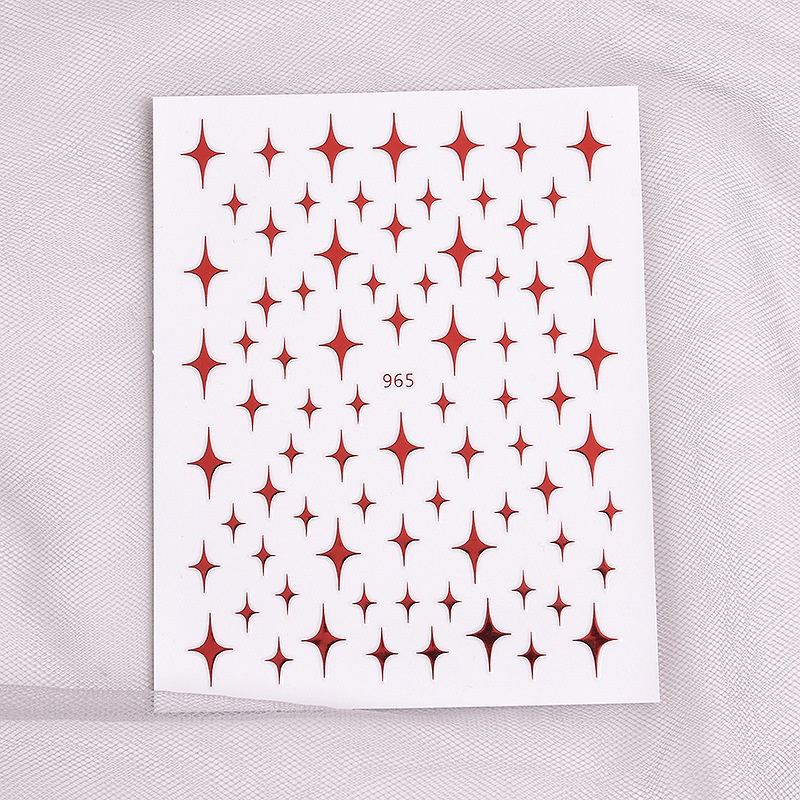 Miếng Dán Trang Trí Móng Tay Hình Ngôi Sao Vàng 3D Dễ Thương DIY