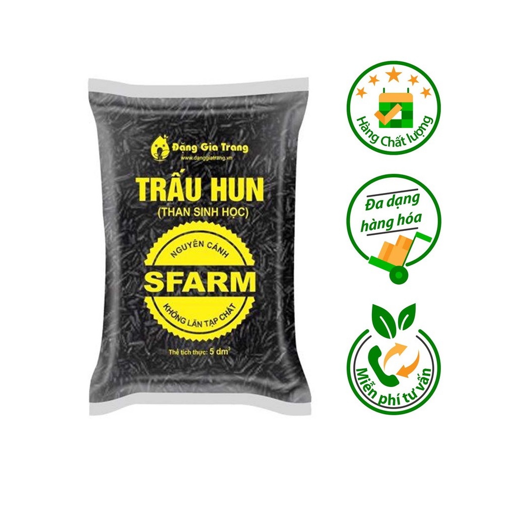 Trấu Hun Tro Sinh Học Nguyên Cánh Không Lẫn Tạp Chất Sfarm 5dm3 - An An Saigon