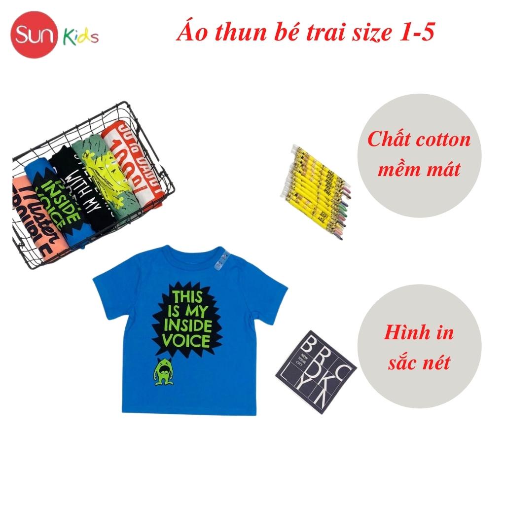 Áo thun bé trai xuất xịn, áo phông cho bé trai, chất cotton, size 1-5 tuổi - SUNKIDS