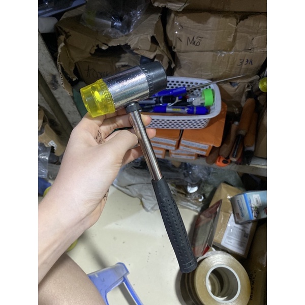 Dụng Cụ Sữa Chữa Búa Tay Cao Su Tinh Luyện 2 Đầu Đường Kính  25mm 30mm 35mm 40mm Tay Cầm Thép Chống Gỉ đẬp đá