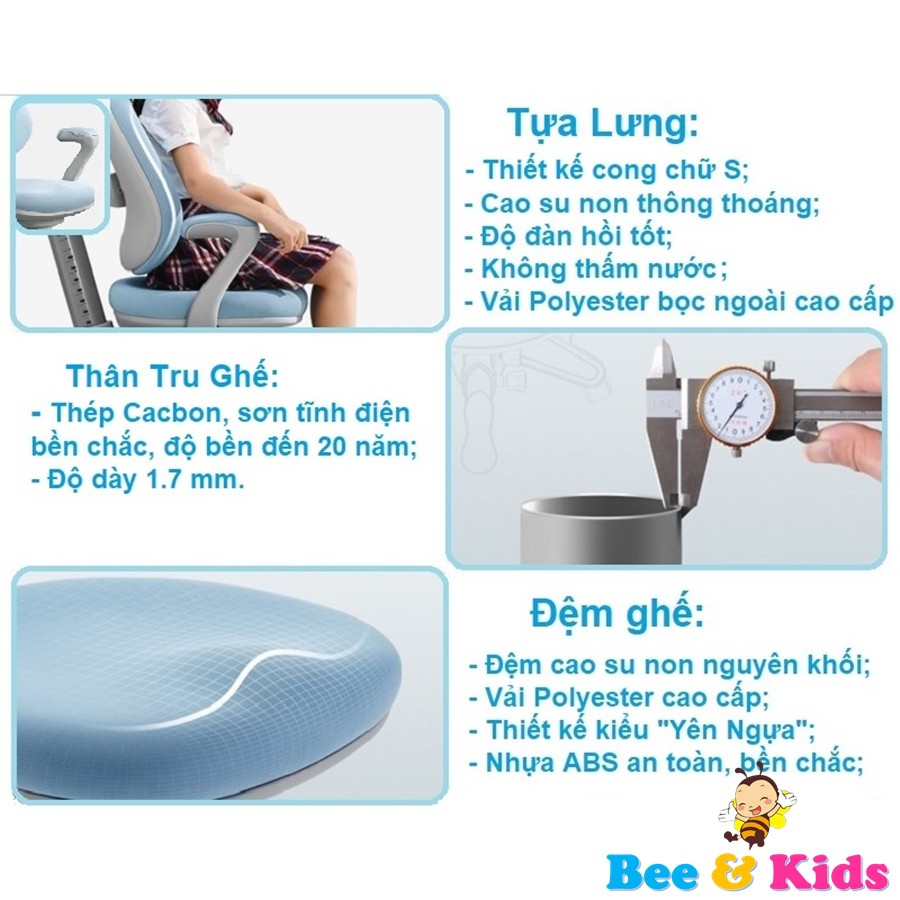 Ghế Học Sinh Thông Minh Chống Gù Chống Cận SIHOO K35C, Ghế Ngồi Học Điều Chỉnh Độ Cao Chất Lượng