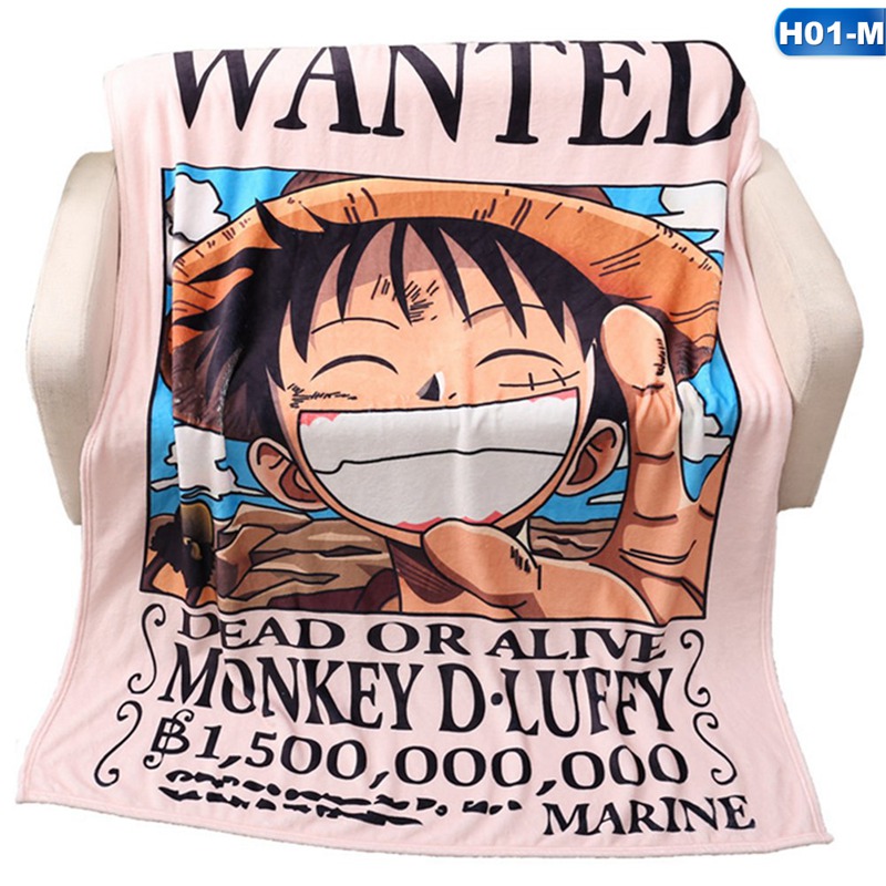 Chăn lông mềm mại in hình nhân vật One Piece