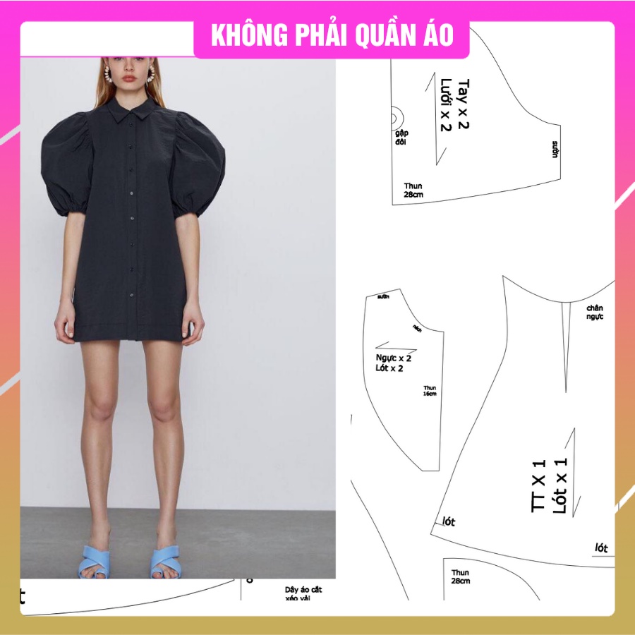 V094_Rập giấy đầm nữ