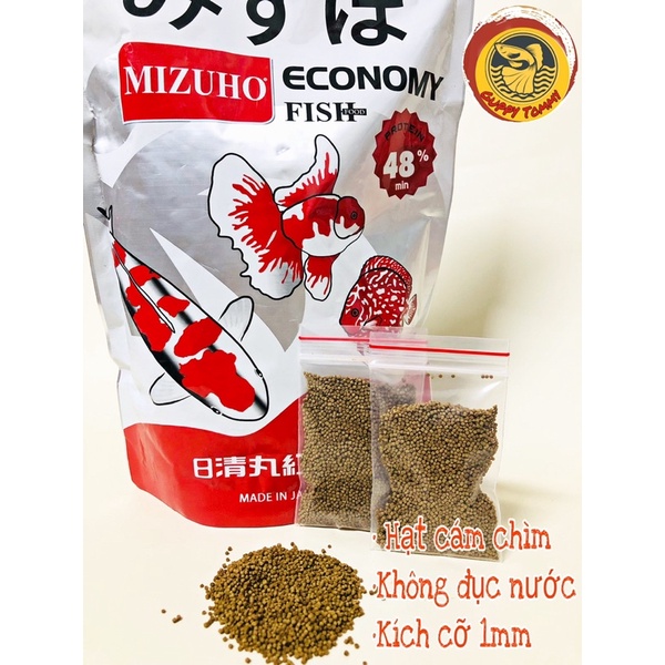 Thức ăn cá Mizuho Economy ( gói dùng thử 10g-20g)  cám Nhật cho cá vàng- Hạt cám chìm-Không đục nước