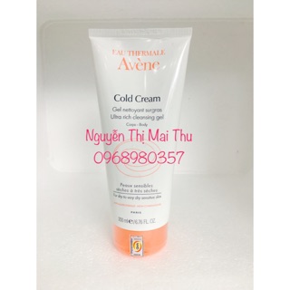 Gel rửa mặt Avène Cold Cream Ultra Rich Cleansing 200ml