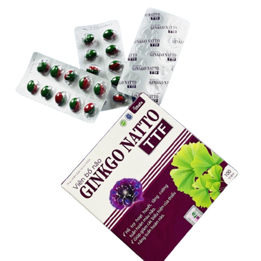VIÊN BỔ NÃO GINKGO NATTO TTF 100v , giúp giảm biểu hiện thiểu năng tuần hoàn não , Cvspharmacy