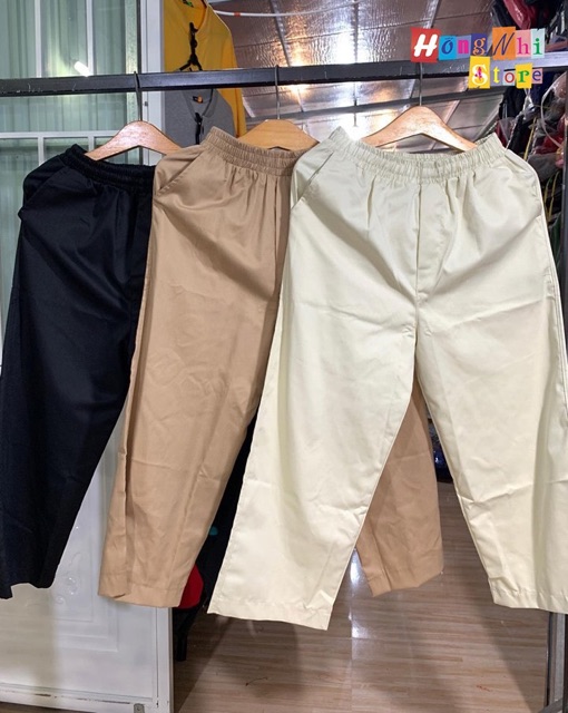 QUẦN KAKI LỬNG ỐNG RỘNG MÀU ĐEN CULOTTES PANTS - QUẦN ỐNG RỘNG LỬNG UNISEX - MM