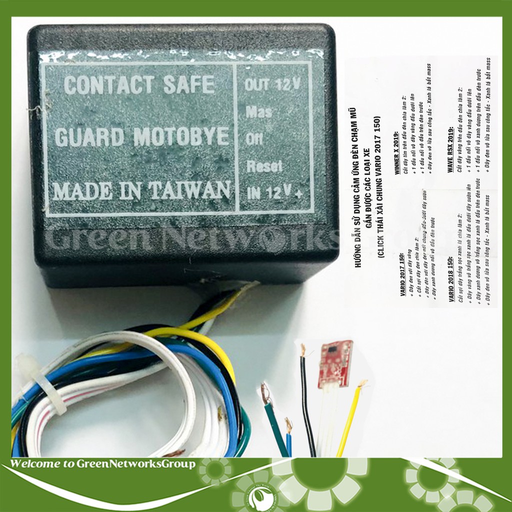 Cục cảm ứng đèn chạm mũ gắn cho Vario Winner X Wave RSX Greennetworks