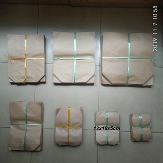 Combo 100 cái túi giấy vàng kraft size 12x18cm