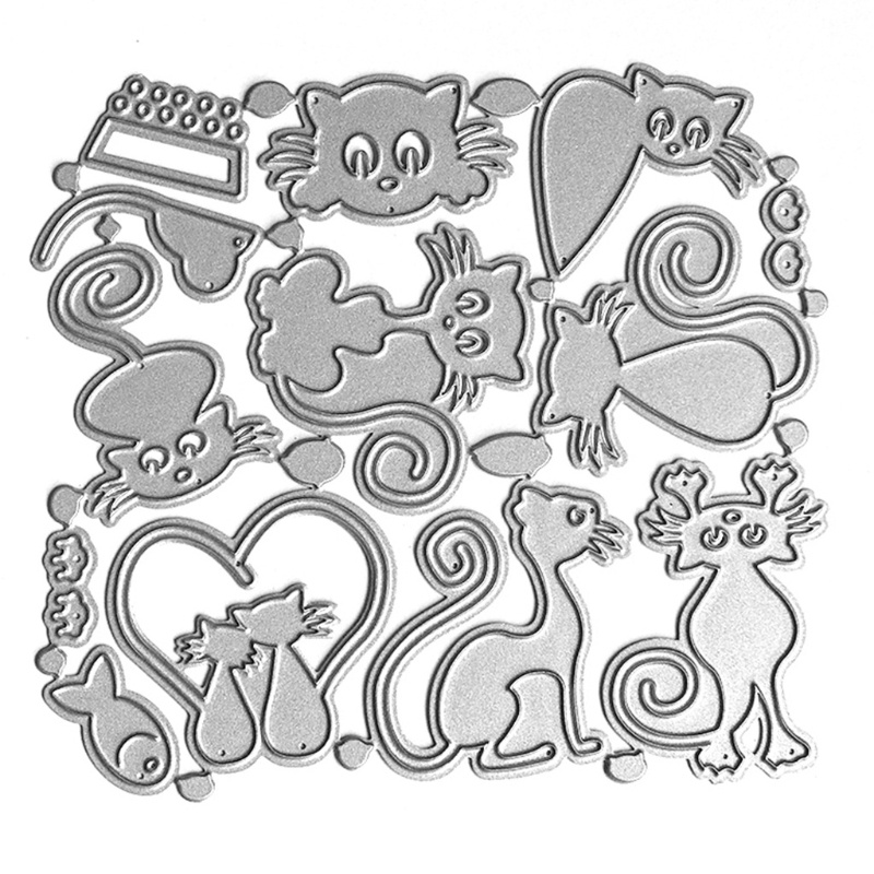 Khuôn Thép Làm Thẻ Thủ Công Hình Mèo Kitty