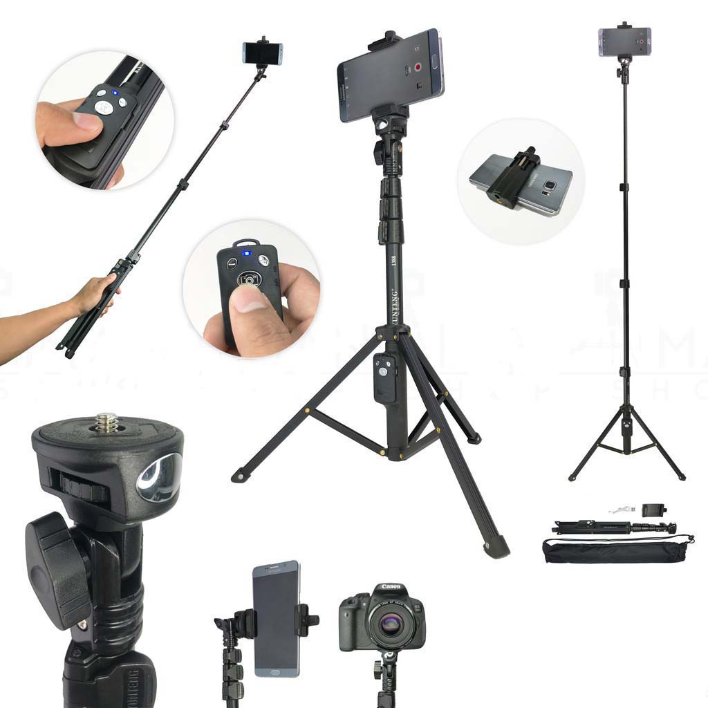 Gậy tripod 1388 - Chân quay tiktok, gậy selfie, tự sướng - Tripod điện thoại, máy ảnh, DSLR kèm remote tiện dụng