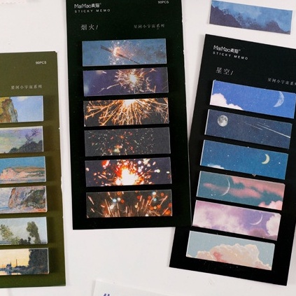 Set 90 Giấy Ghi Chú Hình Núi Tuyết/Đám Mây/Chấm Nắng Dễ Thương