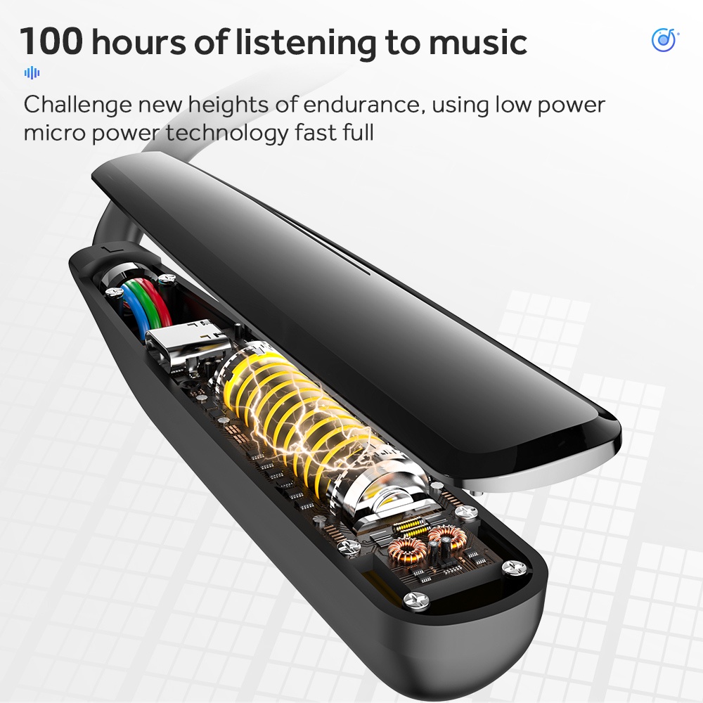 Tai Nghe Bluetooth Không Dây 100 Giờ Có Mic Và Nam Châm Kiểu Dáng Thể Thao Cho Điện Thoại IOS Android