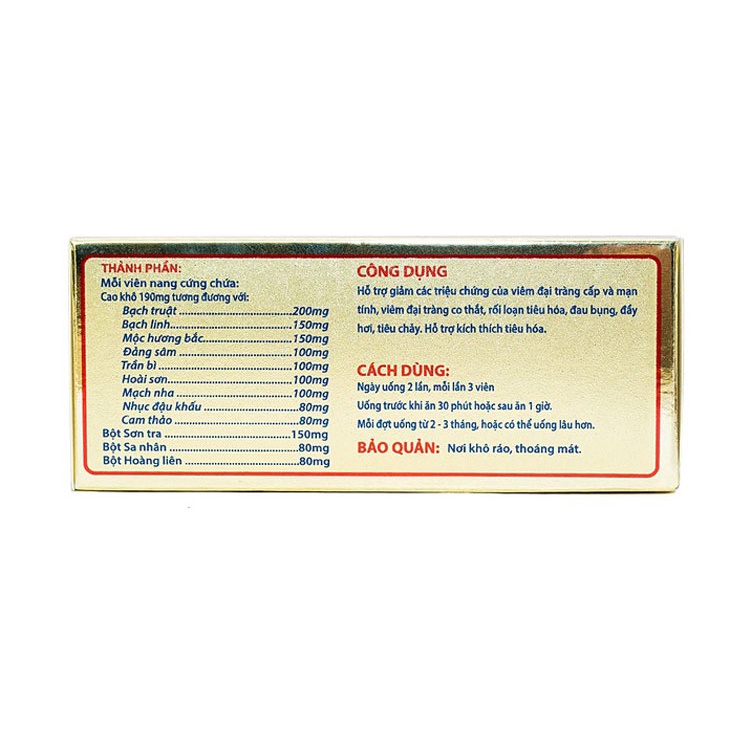 Đại tràng Tâm Bình hỗ trợ viêm đại tràng cấp tính,viêm đại tràng mãn tính,rối loạn tiêu hóa đầy bụng khó tiêu