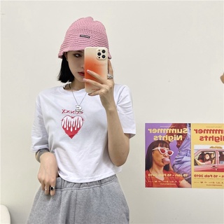 Áo thun Croptop in chữ kiểu dáng đơn giản, dễ mặc