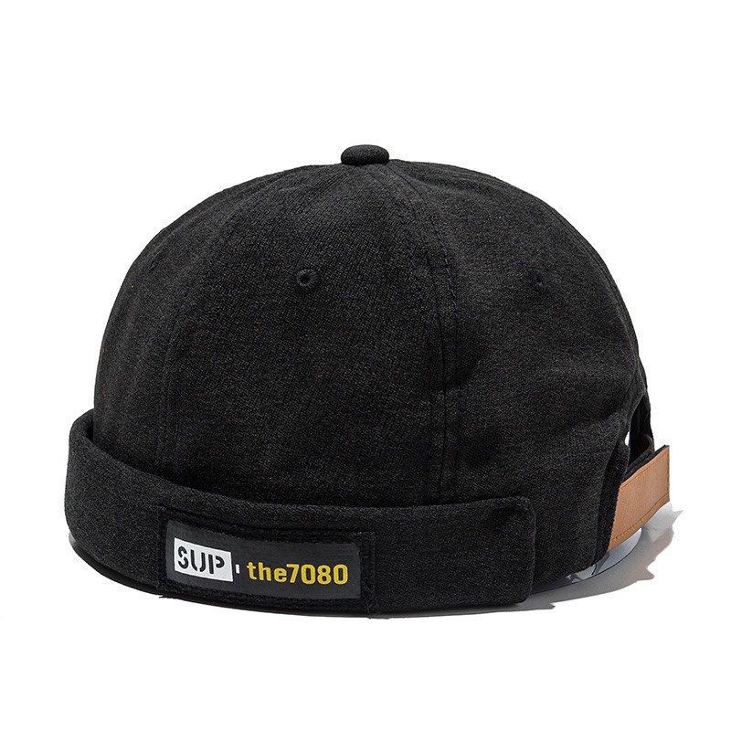 Mũ Tròn Miki Hat Không Vành Cao Cấp Thêu Chữ Sup The 7080 P493 Phong Cách Hiphop Ulzzang Form Unisex Nam Nữ - Hazo