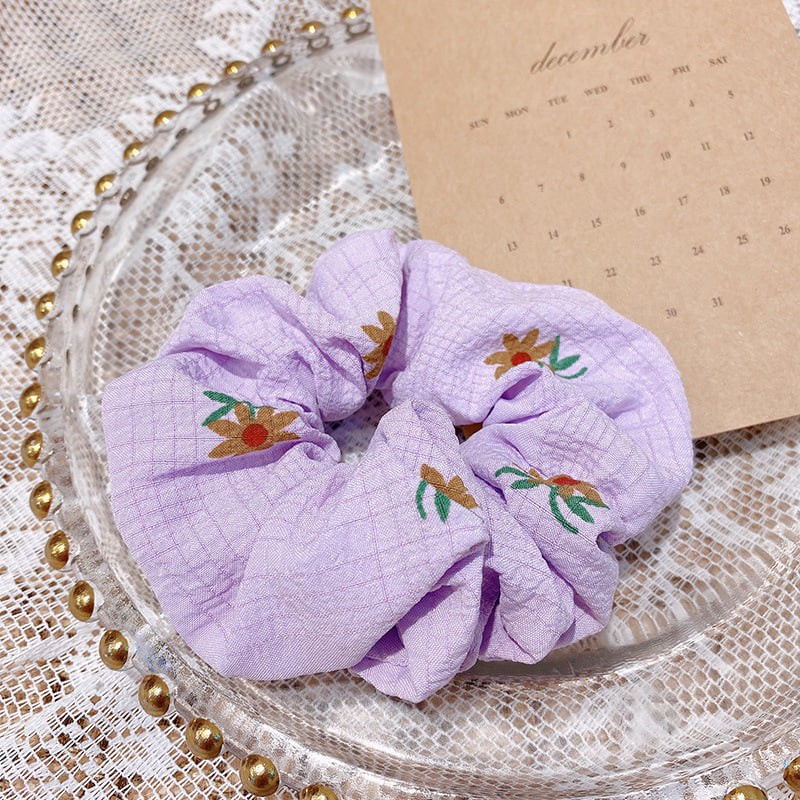 Scrunchies vải cực đẹp hoa tiết hoa xinh