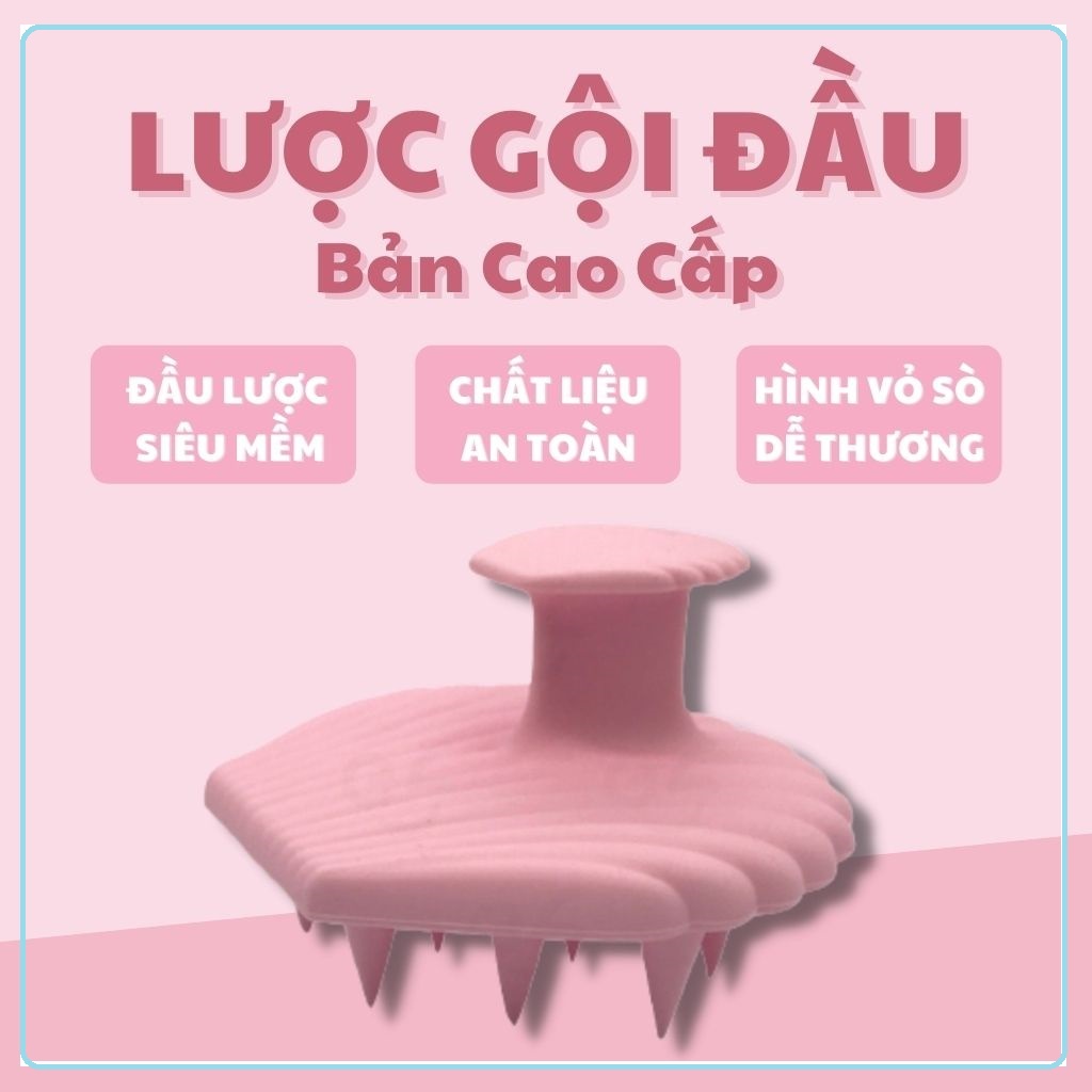 Lược Gội Đầu - Lược Silicon Massage Đầu Bản Cao Cấp Mềm Mại Tránh Tổn Thương Da Đầu, Đạt Chứng Nhận An Toàn - TPK75