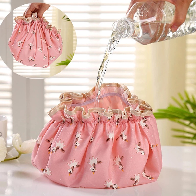 Mũ Trùm Tóc Bằng Satin Hai Lớp Dày Dặn Chống Thấm Nước Tùy Chỉnh Tiện Dụng Cho Spa / Phòng Khách