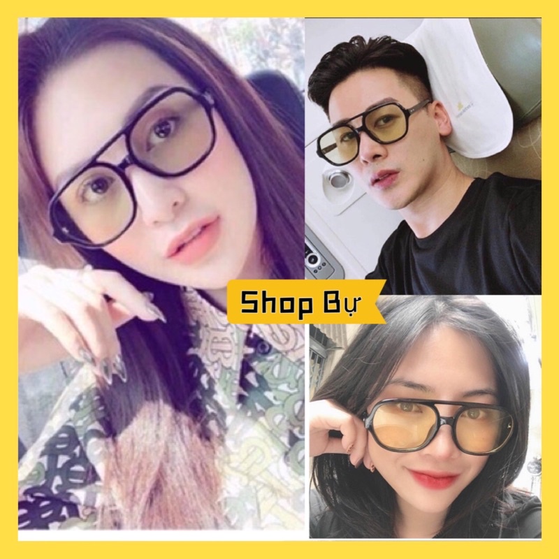 ❤️ MẮT KÍNH UNISEX FLACKBEE BẦU VÀNG VIỀN ĐEN ( NGỐ VÀNG )TREND ❤️