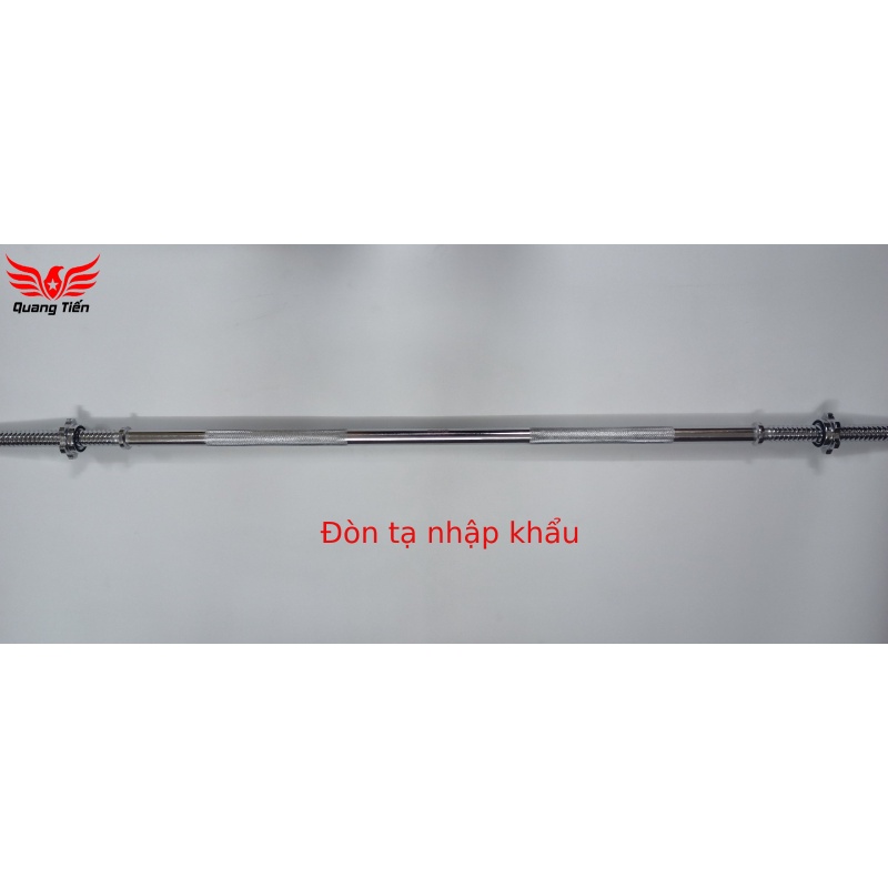 Đòn tạ 1,5m thép đặc mạ inox có ốc xoắn 2 đầu cao cấp ( nặng 4.5kg )