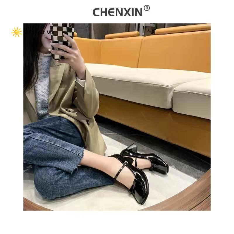 Giày Da Gót Cao Dày Chống Trượt Phong Cách Mary Jane Cổ Điển Thời Trang Mùa Xuân Dành Cho Nữ 2022