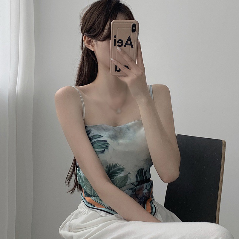 [Mã FAMAYWA giảm 10K đơn 50K] Áo Hai Dây Hở Lưng In Họa Tiết Phong Cách Hàn Quốc Dành Cho Nữ | BigBuy360 - bigbuy360.vn