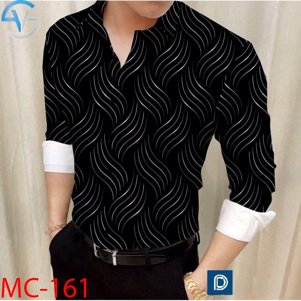 ÁO SƠ MI NAM TAY DÀI HỌA TIẾT SÓNG, IN 3D ĐỘC ĐÁO, KHÔNG PHAI, SẮC NÉT, VẢI LỤA CHỐNG NHĂN, SIZE M-6XL TỪ 40-90KG