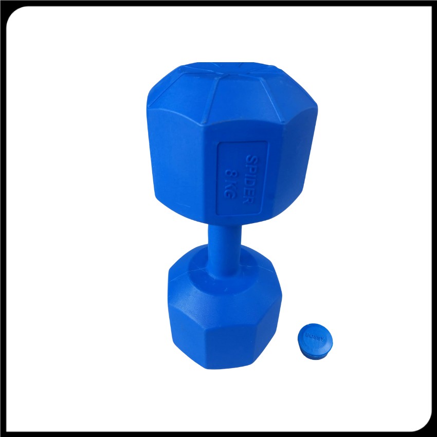 Vỏ tạ nhựa 8kg vỏ tạ đơn 8kg bát giác màu xanh chưa nhồi