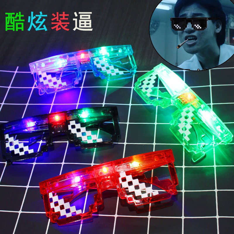 Kính Thuglife 6 Chấm MINECRAFT đèn led - Thug Life Nhiều Màu Sắc Thiết Kế Thời Trang Độc Đáo