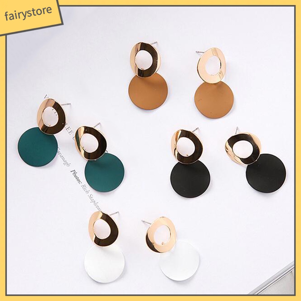 Khuyên tai hợp kim dáng tròn thời trang cho nữ