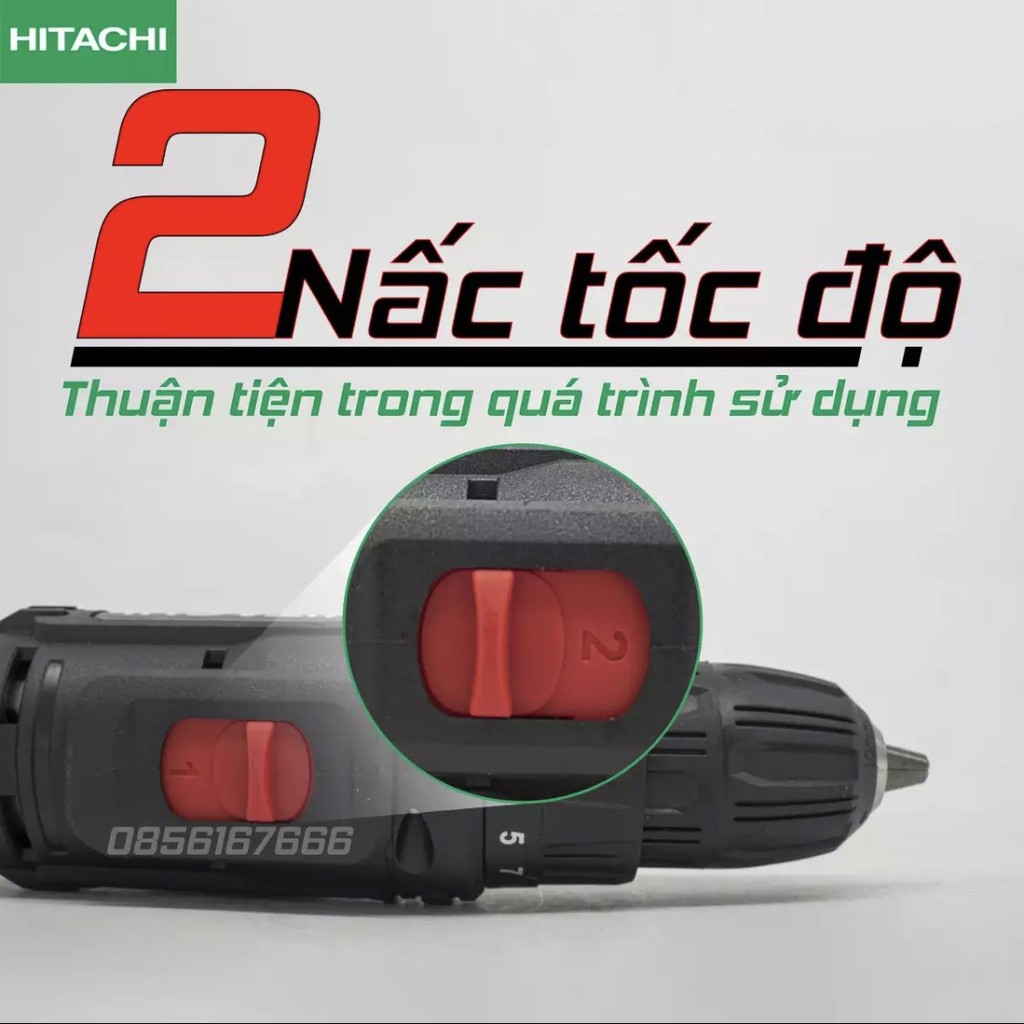 Máy khoan HITACHI pin 12V, máy khoan đa năng, máy khoan bắn vit, máy khoan cầm tay, bộ máy khoan sửa chữa vặn vít có đảo